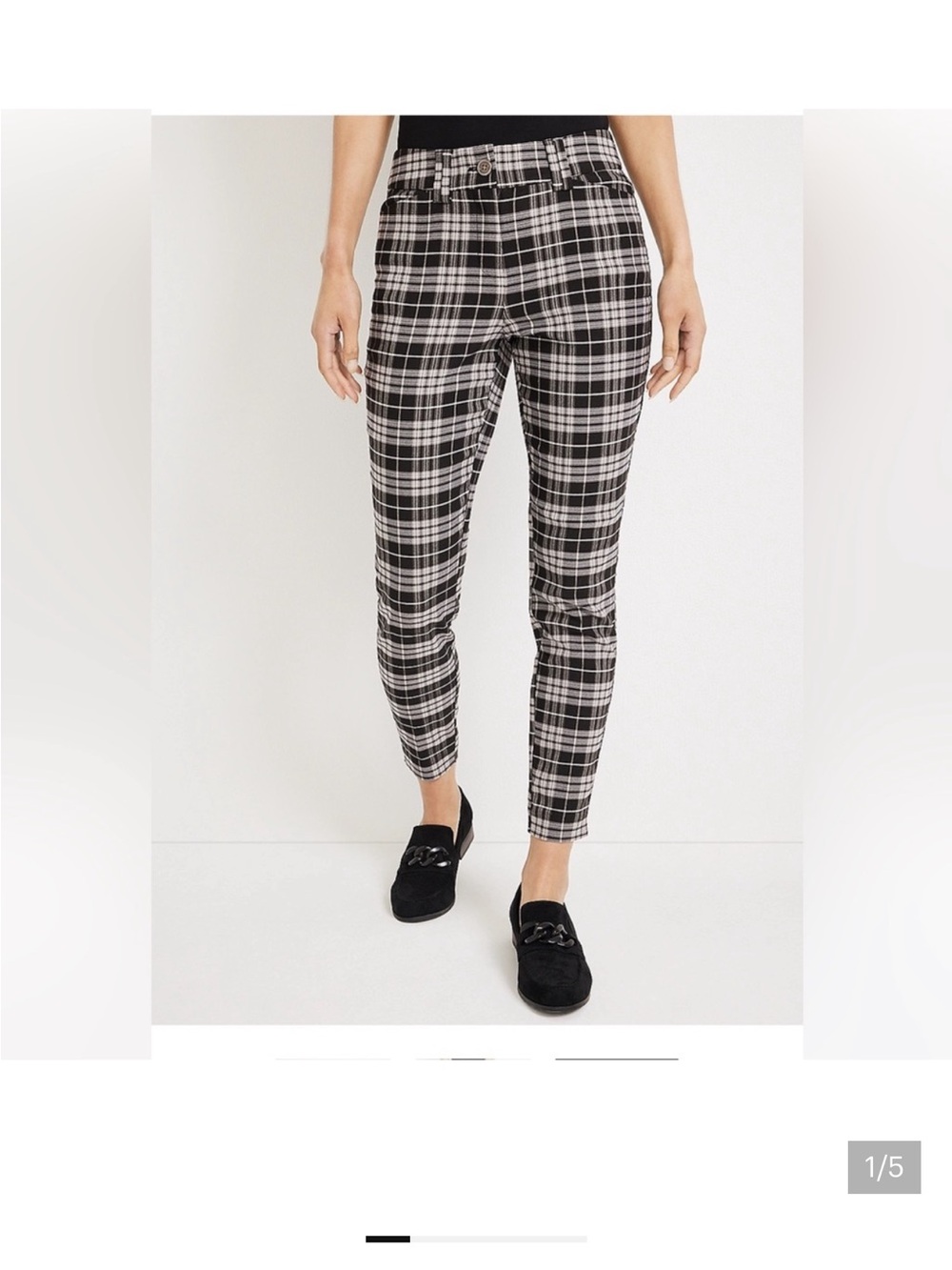 Maurices Black & White Plaid Skinny Pants